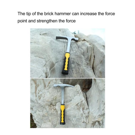 Geologischer Hammer Set Hochwertiger Maurerhämmer und Felspickelhammer aus Kohlenstoffstahl für Steinjagd Mauerwerk und Prospektion - Mit Spitzer Spitze und Stoßdämpfungsgriff für optimale geologische Studien