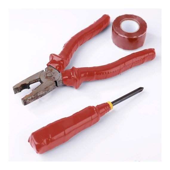 Selbstverschweißendes Silikonband - Wasserdichtes Reparaturband für Schläuche Kabel und Rohre - Ideales Selbstklebendes Abdichtband - 2 Rollen je 3 Meter (Rot