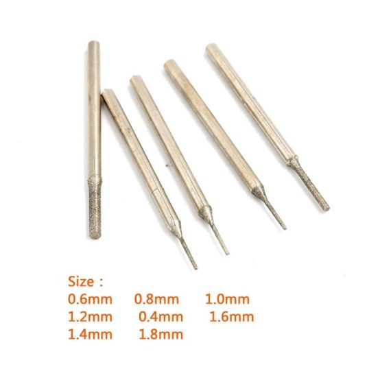 10er Set Diamant Schleifköpfe 150 Körnung für Dremel Carving und Polieren - Geeignet für Schleifpapier Gravur und Gratbearbeitung - 0.6mm Feinheit