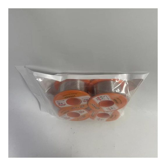 Elektronik Lötzinn Set - 4 Stück 50g Lötzinn mit Kolophoniumkern und Flussmittel | Lötdraht für Reparatur & Elektrolöten (06/08/1 mm) - Ideal für Heimwerken