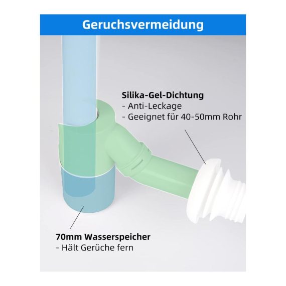 360° verstellbarer Raumsparsiphon - Hibbent 1 1/4 Zoll Geruchsverschluss & Abflussrohr für das Badezimmer-Waschbecken