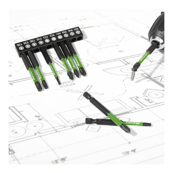 10-teiliges Schraubendreher Bit Set 70mm - Starke Magnetkraft 1/4 Sechskantschaft Phosphid Schwarz Beschichtung - Ideal für Schlagschrauber - Hochwertige Bitsätze