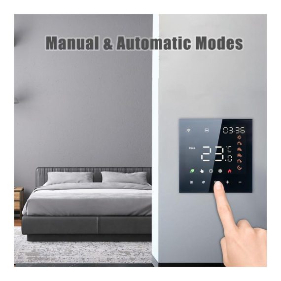 Programmierbares Smart Tuya WiFi-Thermostat - Sprachsteuerung 3A digitales LCD-Display Touchscreen Fußbodenheizung Temperaturregler - Intelligentes Wandthermostat für effiziente Raumklimasteuerung
