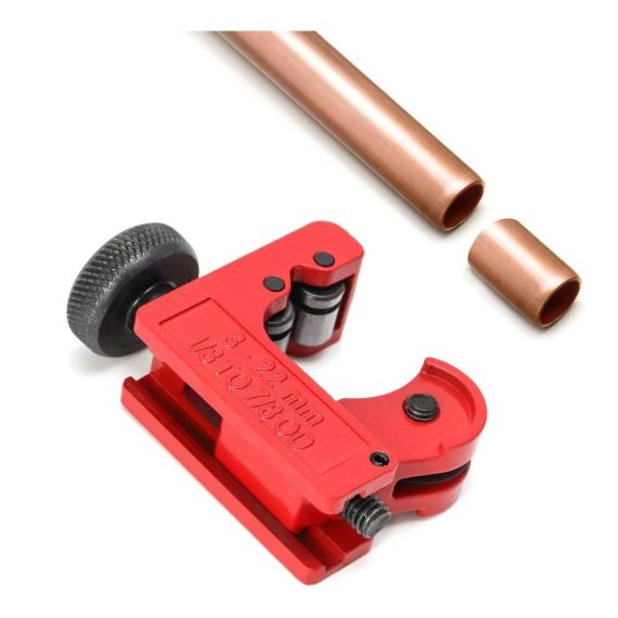 Mini Rohrschneider Set für präzises Schneiden von Kupfer Edelstahl Aluminium und PVC – Spurtar Leitungsschneider für Bremsrohre in Rot