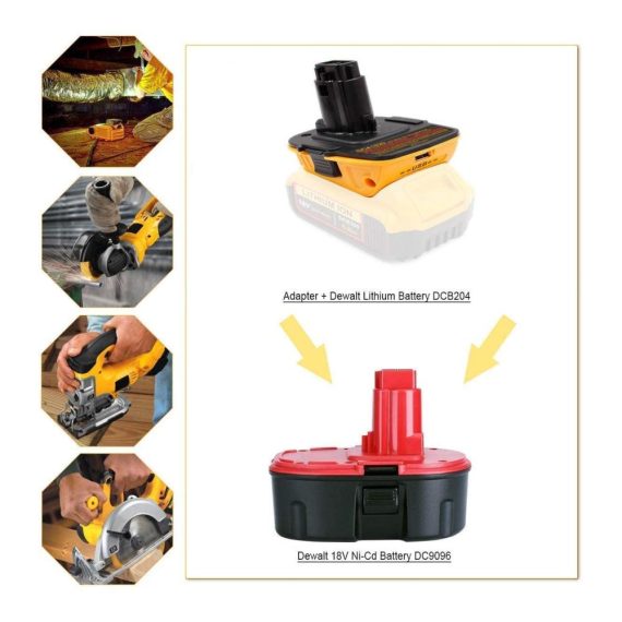 AWOKEE DCA1820 Ersatz-Batterieadapter - Kompatibel mit Dewalt 18V Werkzeugen Hochleistungs-Werkzeugakku für optimale Leistung