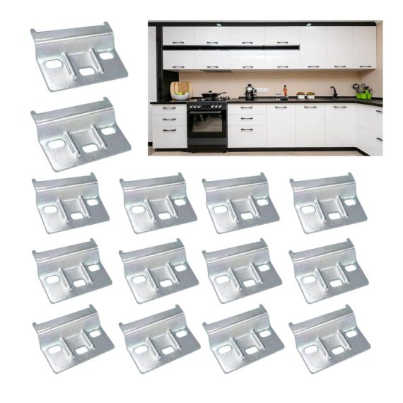14er Set Stahl Regalträger & -stützen | Zodors Metall Tragerplatte für Hängeschränke | Schrankaufhangeschiene 60 mm Stahl verzinkt | Wandbefestigung für Hängeschränke und Schrankaufhänger
