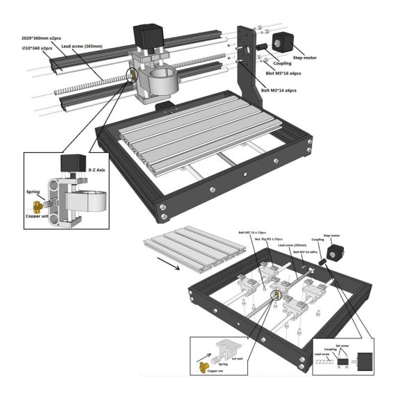 2-in-1 CNC Fräsmaschine - Gravurwerkzeug Upgraded 3018 Pro | 7W Leistung Acrylschutz GRBL Steuerung | Holz Plastik PVC PCB Acryl | 300x180x45mm