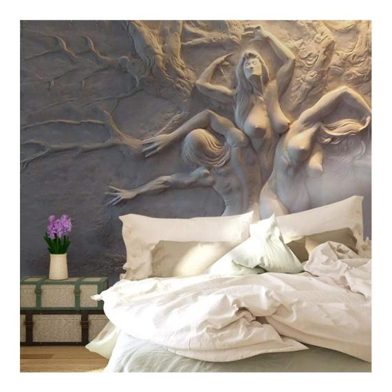 3D Effekt Fototapete Europäische Skulptur Wandbild für Wohnzimmer & Schlafzimmer - Moderne Wanddekoration 200cm x 150cm