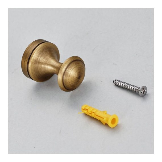 Antik Messing Wandhaken-Set Hochwertige Retro Bademantel- & Handtuchhaken im einfachen Design für stilvolle Badezimmer-Deko – 2 Stück