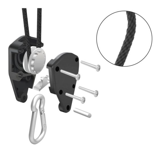 4 Stücke Ratchet Hanger für Pflanzenlampen - Einstellbarer Aufhänger mit Seilzug für Zimmerpflanzen und Wachstumslampen