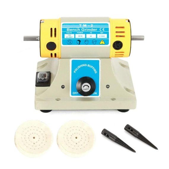 Elektrische Poliermaschine 320W - Hochleistungs Mini Doppelschleifer mit Doppelkopf einstellbare Geschwindigkeit 800-10000 U/min Elektrische Schleifmaschine und Bench Grinder für präzises Polieren
