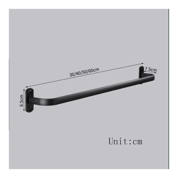 Aluminium Handtuchhalter Wandmontage - Universal Bad Accessoires Schwarz 60cm