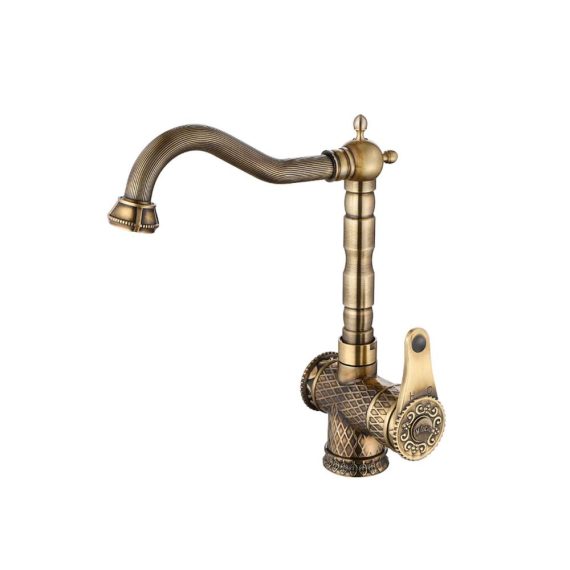 Antik-Bronze Küchenarmatur mit 360° Drehung | Einhebel-Heiß- und Kalt-Wasserhahn für Küchenspüle | Bidet-Armaturen inklusive | Hochwertige Küchenarmatur Fast