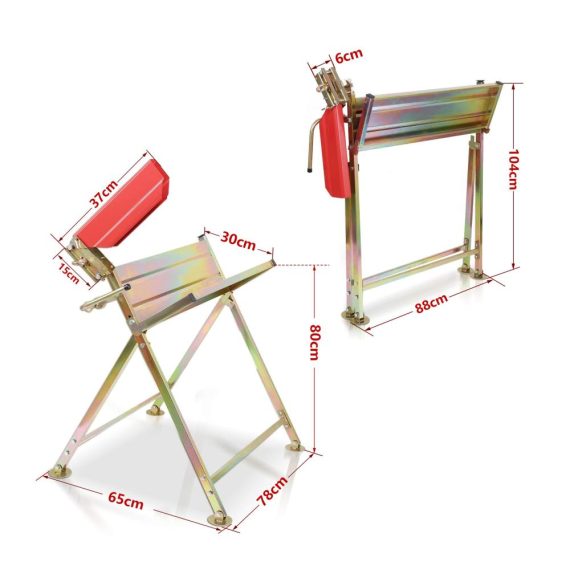 Sägebock mit Kettensägenhalterung und Kettenschutz - Klappbarer Sägeständer für Sägewerke und Werkstätten Messstab bis 150 kg 81x72x78.5 cm