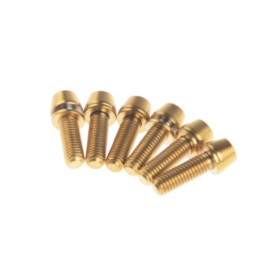 Titan Zylinderschrauben M5x16mm (6 Stück) - Innensechskant Fahrradschrauben mit Unterlegscheibe für Vorbau hochfeste Gr5 Legierung