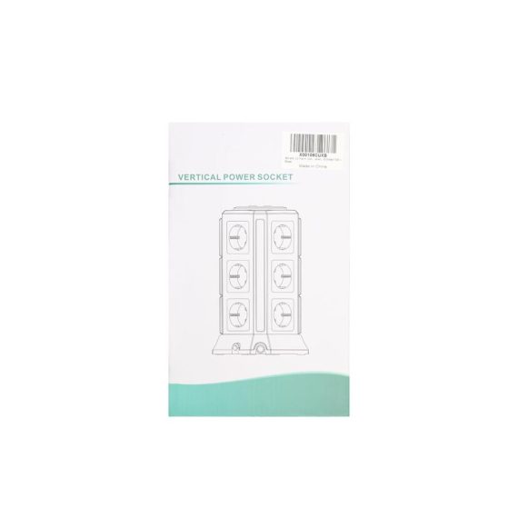 12-fach Steckdosenleiste mit 5 USB-Anschlüssen Überspannungs- und Kurzschlussschutz – Steckdosenturm mit 2 Schaltern 2m Kabel 2500W/10A – Multi Steckdosenleiste für Mehrfachstecker
