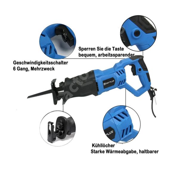 Elektro Säbelsäge 900W - Profi Tigersäge für Holz & Metall inkl. 5 Sägeblätter variable Geschwindigkeit 2800RPM