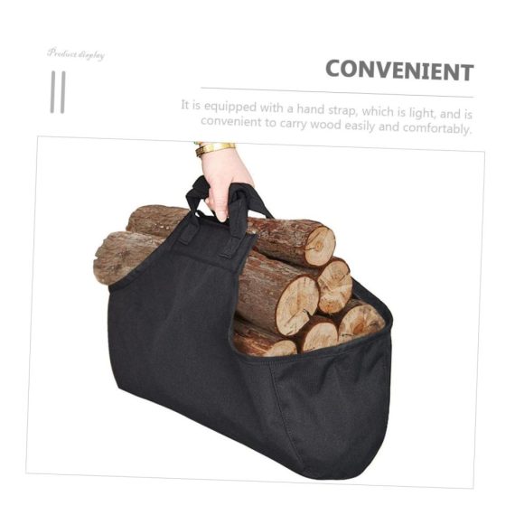 5er Set Zusammenklappbare Holzkörbe - Große Tragetaschen mit Reißverschluss für Brennholz - Faltbare Tragetasche aus Segeltuch - Netzdesign für optimale Belüftung und Transport - Robuster Brennholzträger