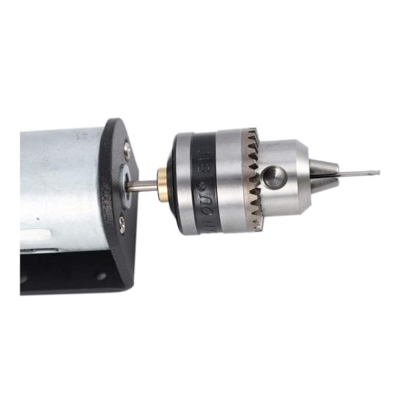 DC 12-36V Miniatur Handbohrfutter und Halterung mit Dreh-555 Motor - Kompaktes Bohrfutter-Set für präzise Arbeiten