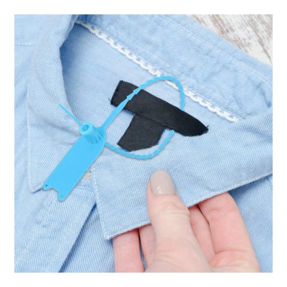 100 Stück Blaue Einweg-Kabelbinder Selbstsichernde Kabelmanagement-Tags für Diebstahlsicherung an Koffern Schuhen & Taschen