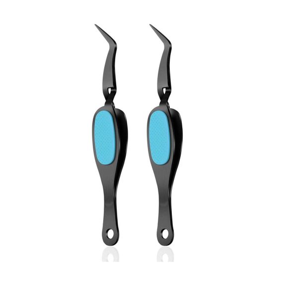 Edelstahl Präzisionspinzette Set - 2x Bastelpinzette für Handwerk Schmuck Elektronik Laborarbeiten - Kreuzverschluss weiche Pinzette Reverse-Grip (Schwarz