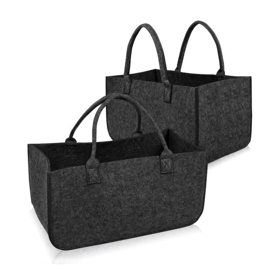 Holzkörbe Brennholz Tasche 2 Stück - Filz Tragetasche 30 kg Kapazität - Robuste Multifunktionshandtasche für Einkäufe und Transport