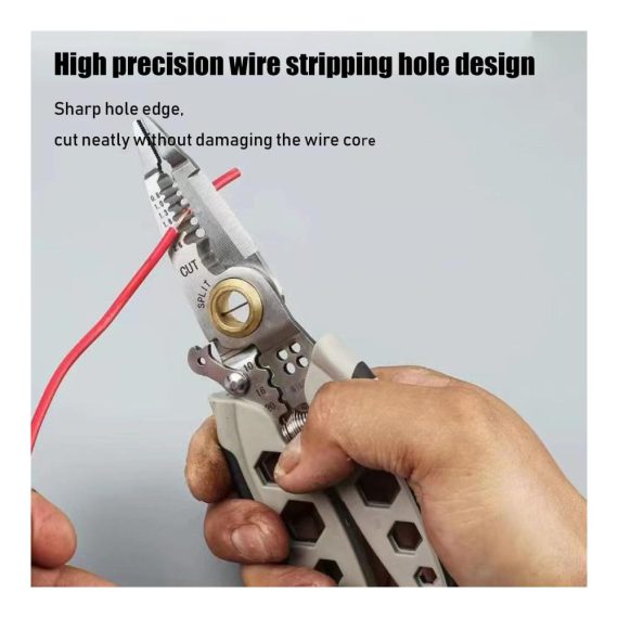 7-Inch Multi-Purpose Wire Stripper & Crimper Tool - Heavy Duty Electrical Stripping Cutting and Crimping - Professional 4-in-1 Gift Tool for Wires