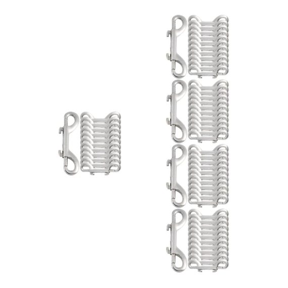 Doppelschnalle Tauchzubehör Set - 60 Stück Marinequalität Karabinerhaken Schlüsselanhängerhaken Metallclips für Haustierleine Hundeleine Taschen - Kettenleine Schnalle inklusive
