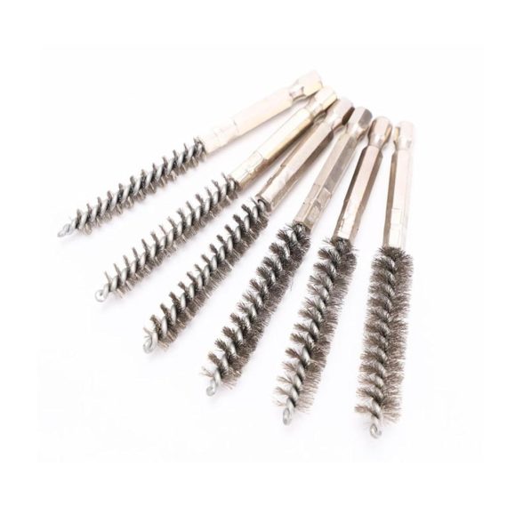 14-teiliges Set Edelstahl-Drahtbürsten für Bohrmaschinen - Verschiedene Größen für Zylinder- Bohrloch- Ofenrohr- und Kesselreinigung. Ideal zum Polieren und Schleifen