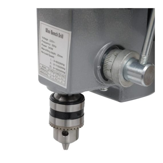 Tischbohrmaschine 340W mit 3-stufiger Drehzahlregelung | Mini Bohrmaschine für Holz Metall und Kunststoff | Säulenbohrmaschine mit Bohrfutter 1-10mm | Ideale Bohrungsdurchmesser von 06mm bis 65mm