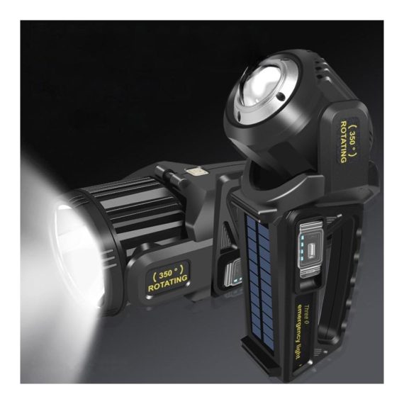 35000 Lumen Taschenlampe Wiederaufladbare LED Spotlight mit 350° drehbarem Kopf 9 Modi IPX6 wasserdicht - Ideal für Notfälle und Outdoor-Aktivitäten