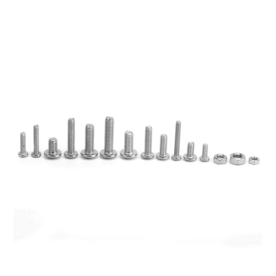 Edelstahl Zylinderschrauben Set - 440 Stück M4 Halbrundkopf-Innensechskantschrauben mit Muttern - M3/M4/M5 Schraubensortiment im praktischen Set