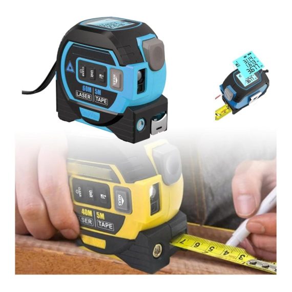 3-in-1 Infrarot-Laserband Messwerkzeug mit LCD-Display - Präzise Maßbänder für Messbereich Volumen und Entfernungen