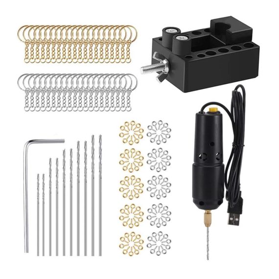 353-teiliges Bohrerset für elektrische Kunstharzbohrer Mini-Bohrer Spiralbohrer Bits und Schraubösen – Ideal für Harzgussformen DIY-Schlüsselanhänger und Bastelarbeiten