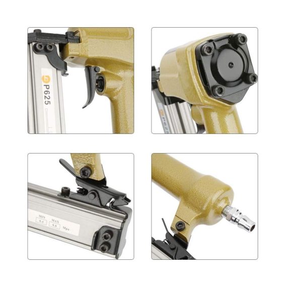 Pneumatischer Nagler & Tacker für Holzbearbeitung - Luftnadelnagler 10-25mm Dekorationshalterung professionelle Nagelpistole