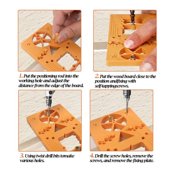 Forstnerbohrer Scharnierbohrer Set - Bohrschablone für Topfscharnier Montageplatten 35mm Forstnerbohrer - Perfekt für Schrankscharniere und Steckdosen