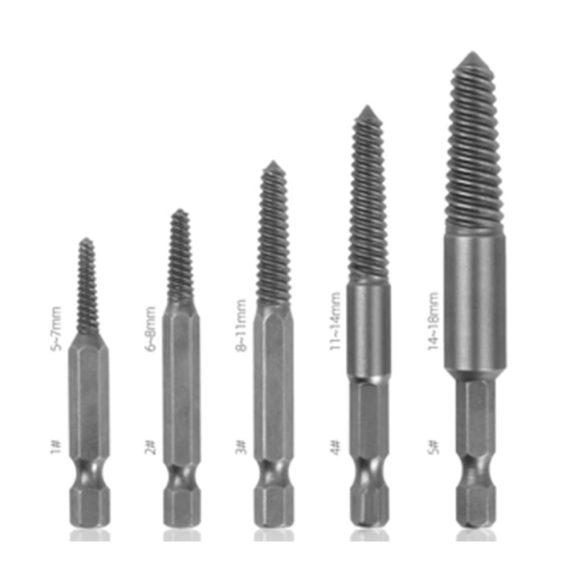 Gewindebohrer-Auszieher Set mit 6-teiligem Schraubenausdreher-Kit für Kopflose Schrauben Sechskantschaft Feine Zähne - Professionelles Abgestreiftes Schraubenentferner-Werkzeug