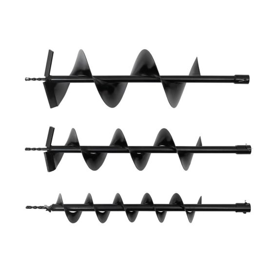 Gartenbohrer Set - Extra Lange Erdbohrer 3er Pack (10 15 20 x 75cm) für Bohrmaschine | Spiralbohrer Pflanzbohrer Grabungswerkzeug | Ideale Lange Bohrer zum Effizienten Löcher Graben im Garten