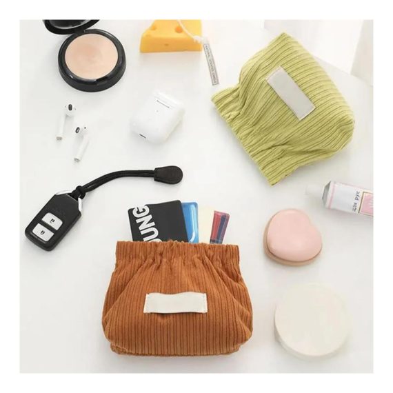 3-teiliges Corduroy Haaraccessoire-Set Handtuchständer Reise-Elastic-Organizer & Make-up Tasche