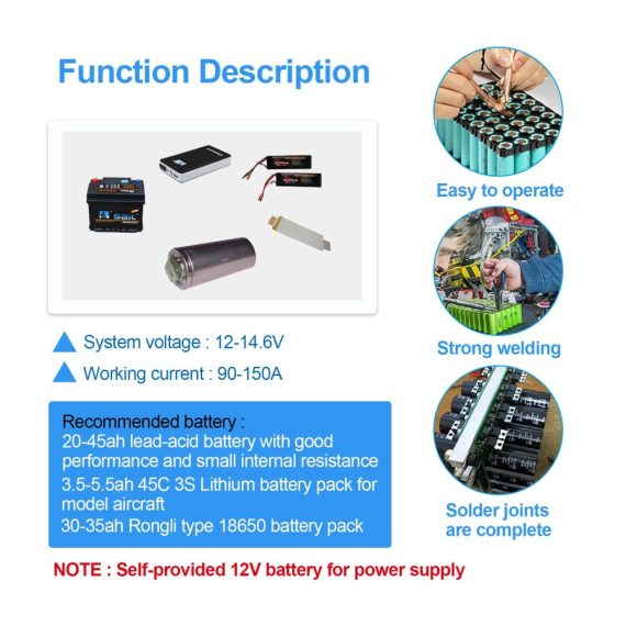 DIY 12V Pulse Spot Welder Tragbares Schweißgerät für Akku-Aufbewahrung & 18650/26650/32650 Platinen