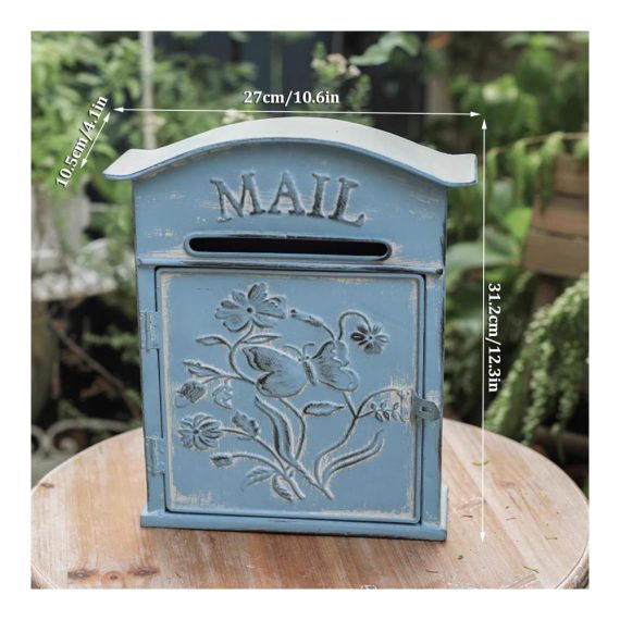 Vintage Gusseisen Wandbriefkasten mit Schloss – Dekorative Metall-Mailbox für den Außenbereich mit nostalgischem Charme