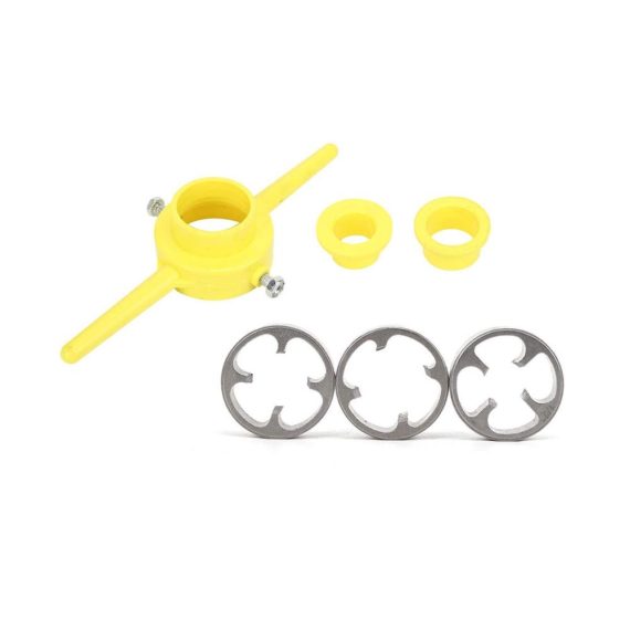 PVC Gewindeschneider Set - Profi Rundschneideisen und Rohrmatrizen für Sanitärarbeiten - 1/2 Zoll 3/4 Zoll 1 Zoll NPT - Manuelle Gewindeschneidwerkzeuge mit Einfädler