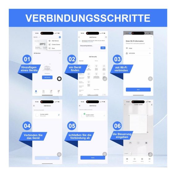WLAN Rollladenschalter mit Nullleiter für Smart Home Steuerung - WiFi Jalousien Schalter mit Zeitsteuerung und Prozentuale Steuerungsoptionen
