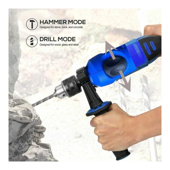 850W Schlagbohrmaschine mit 3000 U/min 13mm Metallfutter Variable Geschwindigkeit - Ideal für Holz Stahl und Betonbohrungen