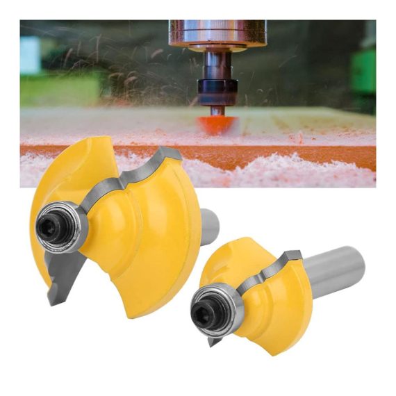 8mm Schaft-Handlauf-Fräser-Set (2 Stück) - Premium Legierungs-Holzbearbeitungs-Fräser für präzise Kantenbearbeitung & Aushöhlung | Router-Tisch & Schranktür Kantenwerkzeug