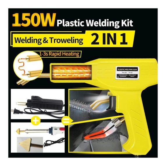 150W Kunststoff Schweißgerät 2-in-1 Set mit 800PCS Schweißnägeln & 56Stk Schweißstäben - Profi Auto Kunststoff Reparaturkit für Stoßstangen mit 7 Typen Schweißstäben