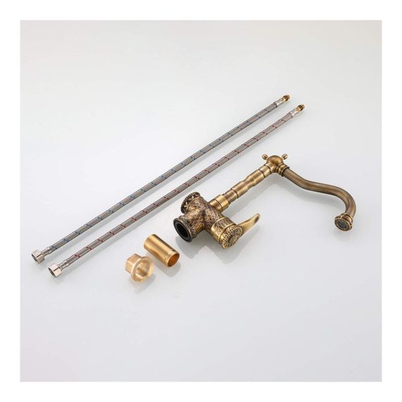 Antik-Bronze Küchenarmatur mit 360° Drehung | Einhebel-Heiß- und Kalt-Wasserhahn für Küchenspüle | Bidet-Armaturen inklusive | Hochwertige Küchenarmatur Fast