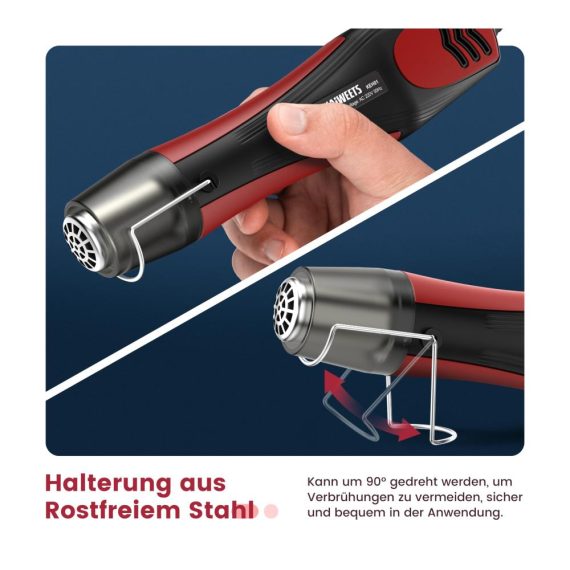 Heißluftpistole KAIWEETS 450W - Mini Heißluftföhn mit Edelstahldüse 2 Temperatureinstellungen Überlastungsschutz - Ideal für DIY Schrumpffolie Prägen