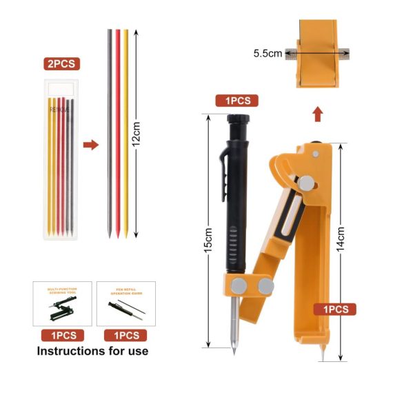 Faankiton Multifunktionale Reißnadeln mit Tieflochstift für präzise Holzbearbeitung – Ideales Anreißwerkzeug für Zimmerleute und DIY-Projekte