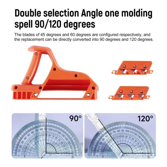 Gipskarton Kantenhobel mit 45° und 60° Schneidewinkel - Einhandhobel für präzises Schneiden von Gipskartonplatten